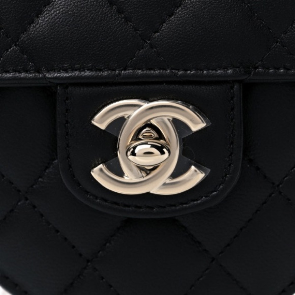 Chanel small crossbody Heart bag with chain in black Mini 22S - Picture 14 of 14